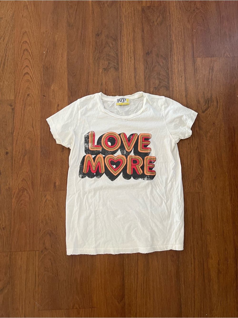 Dazey LA LOVE MORE Graphic Tee - White with Red & Black Print